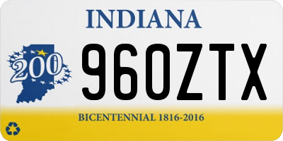 IN license plate 960ZTX