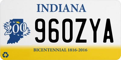 IN license plate 960ZYA