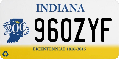 IN license plate 960ZYF