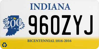 IN license plate 960ZYJ