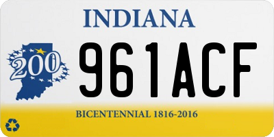 IN license plate 961ACF