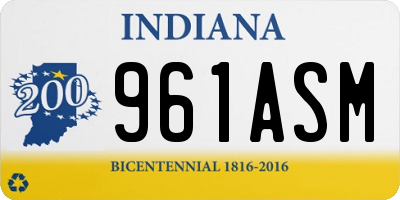 IN license plate 961ASM