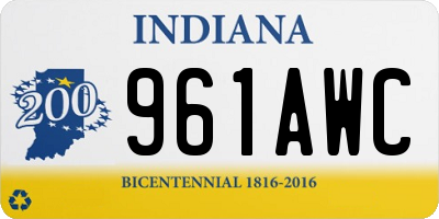 IN license plate 961AWC