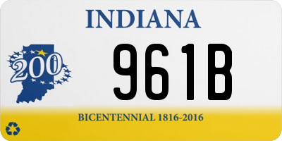 IN license plate 961B