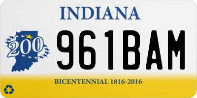 IN license plate 961BAM