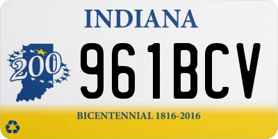 IN license plate 961BCV