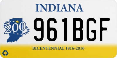 IN license plate 961BGF
