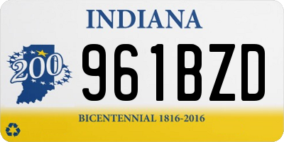 IN license plate 961BZD