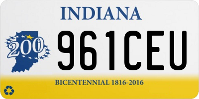 IN license plate 961CEU