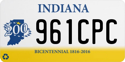 IN license plate 961CPC
