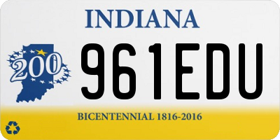 IN license plate 961EDU