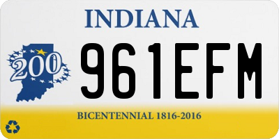 IN license plate 961EFM