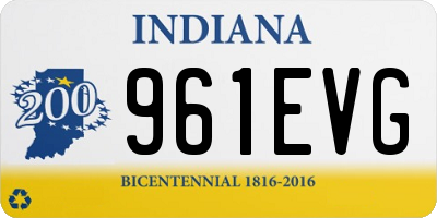 IN license plate 961EVG