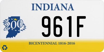 IN license plate 961F