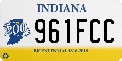 IN license plate 961FCC