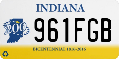 IN license plate 961FGB