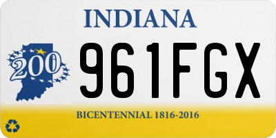 IN license plate 961FGX