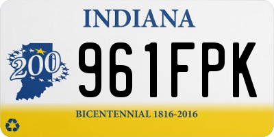 IN license plate 961FPK