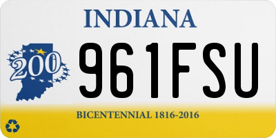 IN license plate 961FSU