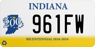 IN license plate 961FW