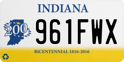 IN license plate 961FWX