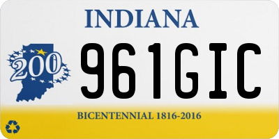 IN license plate 961GIC