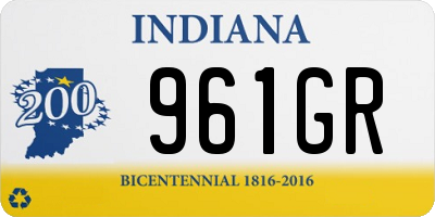 IN license plate 961GR