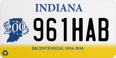 IN license plate 961HAB