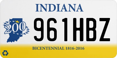 IN license plate 961HBZ