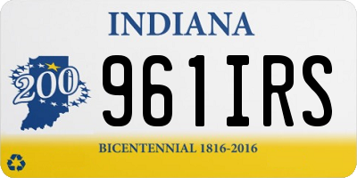 IN license plate 961IRS