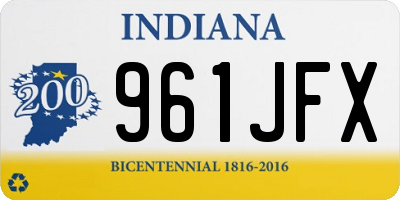 IN license plate 961JFX