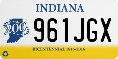IN license plate 961JGX