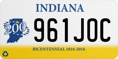 IN license plate 961JOC