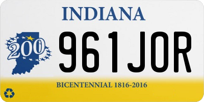 IN license plate 961JOR