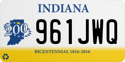 IN license plate 961JWQ