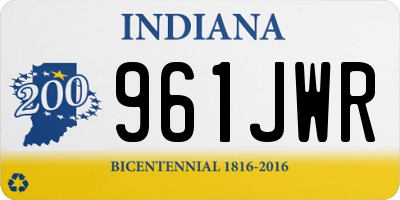 IN license plate 961JWR