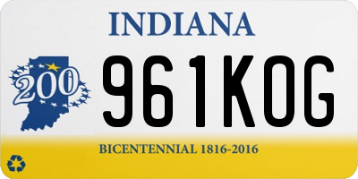 IN license plate 961KOG