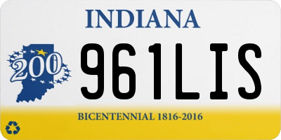 IN license plate 961LIS