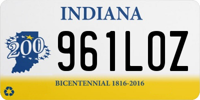 IN license plate 961LOZ