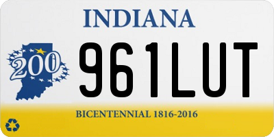 IN license plate 961LUT