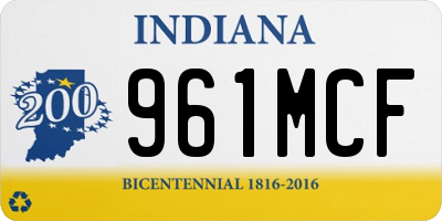 IN license plate 961MCF
