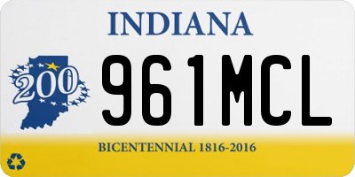 IN license plate 961MCL