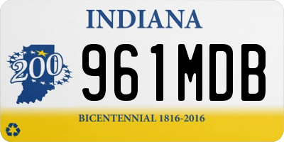 IN license plate 961MDB
