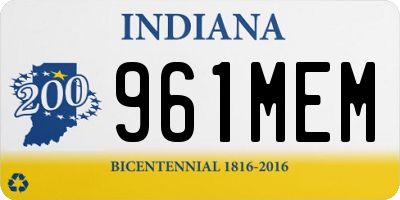 IN license plate 961MEM