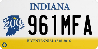 IN license plate 961MFA
