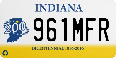 IN license plate 961MFR