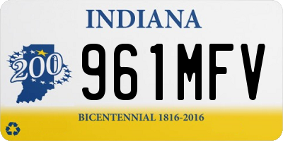 IN license plate 961MFV