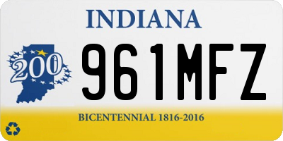 IN license plate 961MFZ