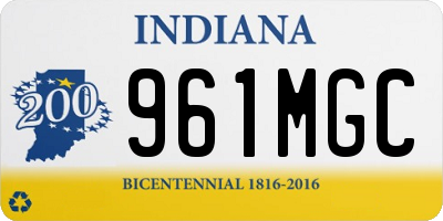 IN license plate 961MGC