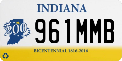 IN license plate 961MMB